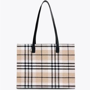 BEIS Work Tote in Plaid (BRAND NEW WITH TAGS, SOLD OUT, LIMITED EDITION)